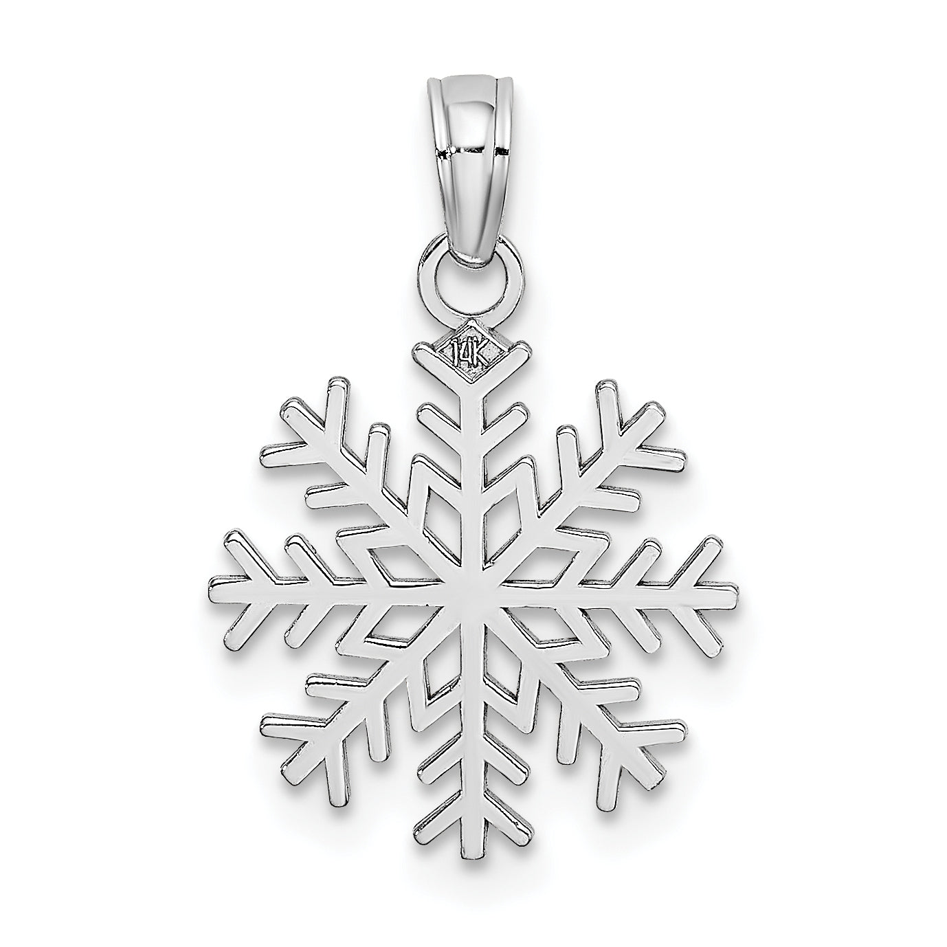 14k White Gold Snowflake Pendant