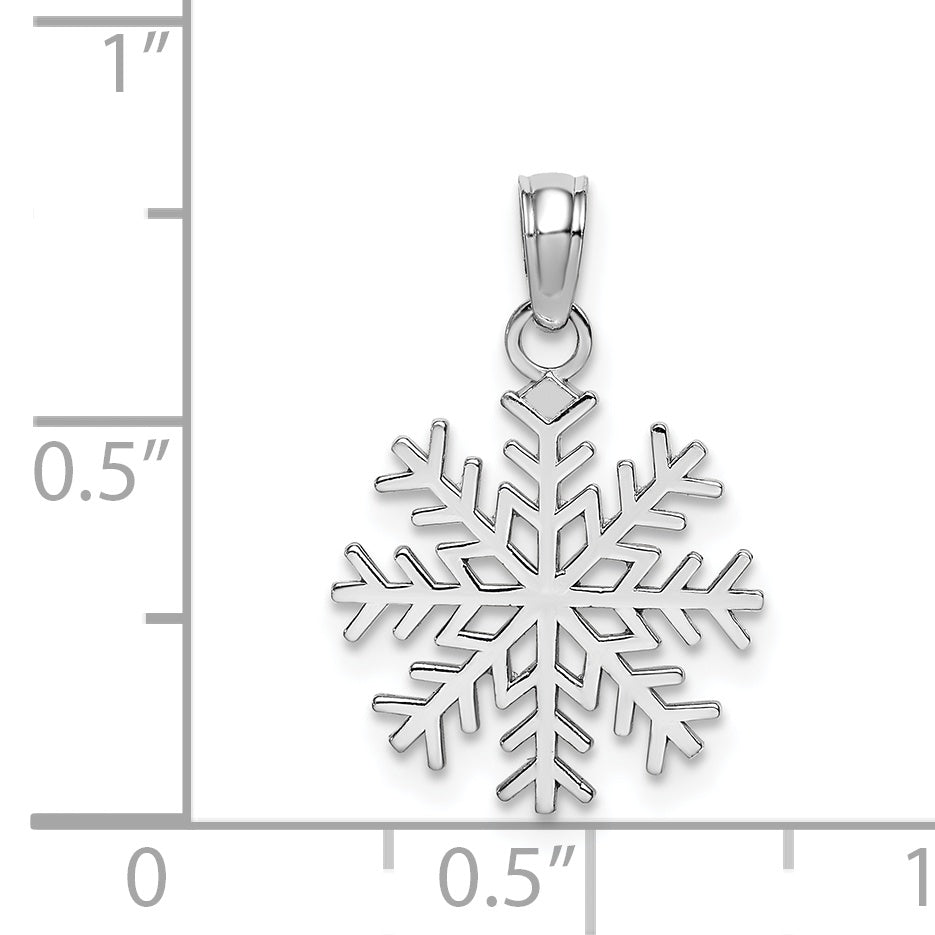 14k White Gold Snowflake Pendant