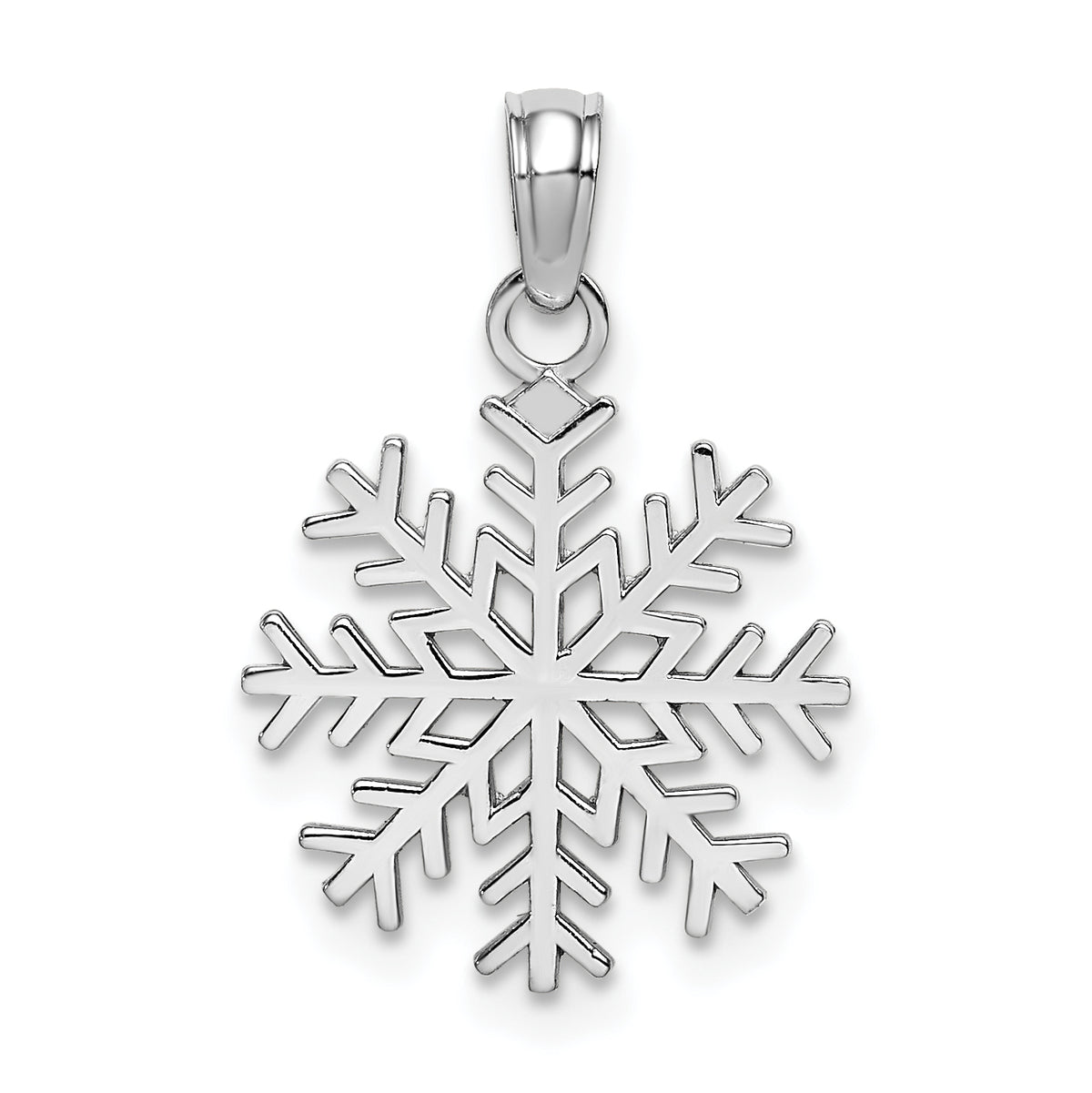 14k White Gold Snowflake Pendant