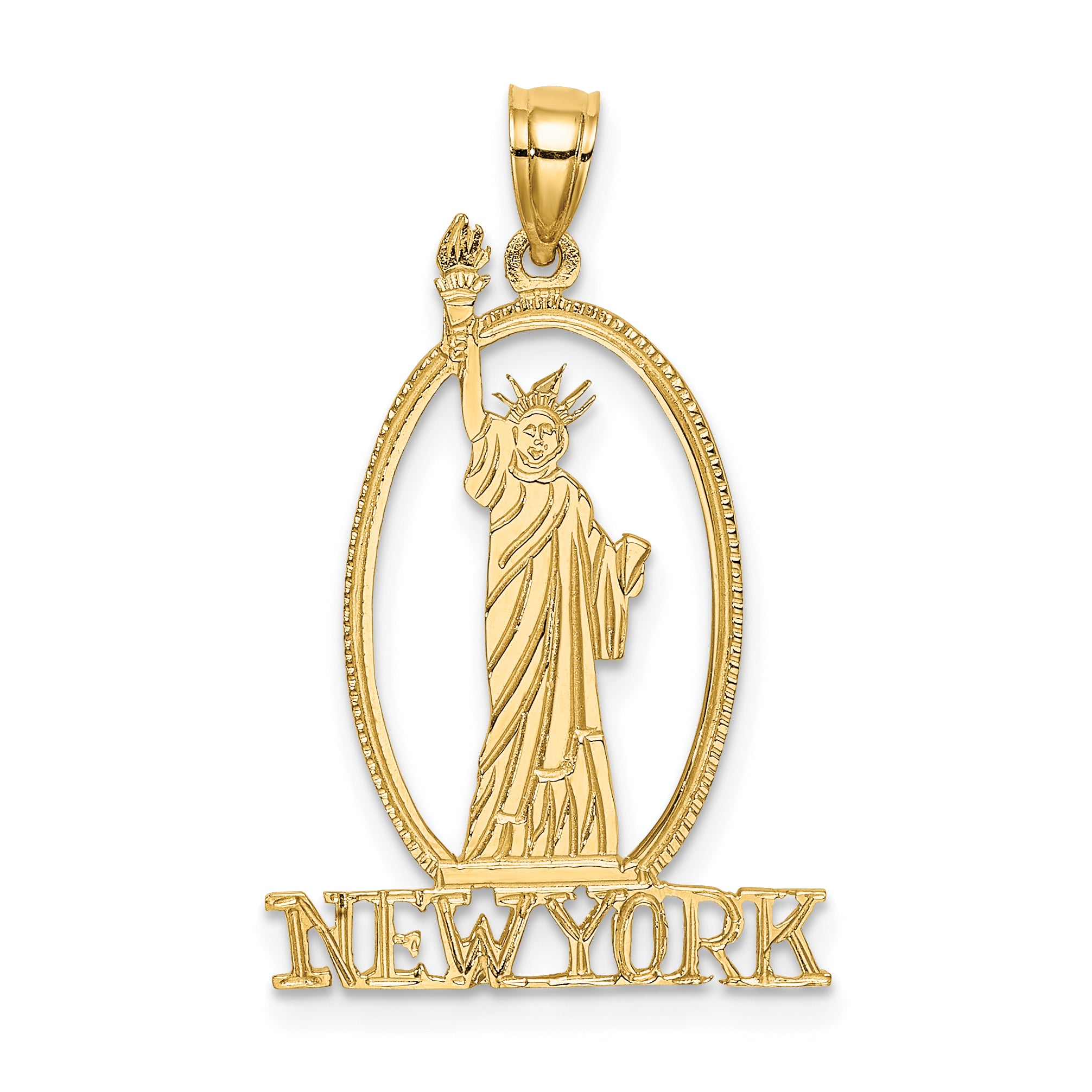 14k Cut-out NEW YORK w/Statue of Liberty Charm Main image