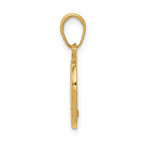 14K Gold New York City Skyline Apple Pendant  Polished, Textured, Solid