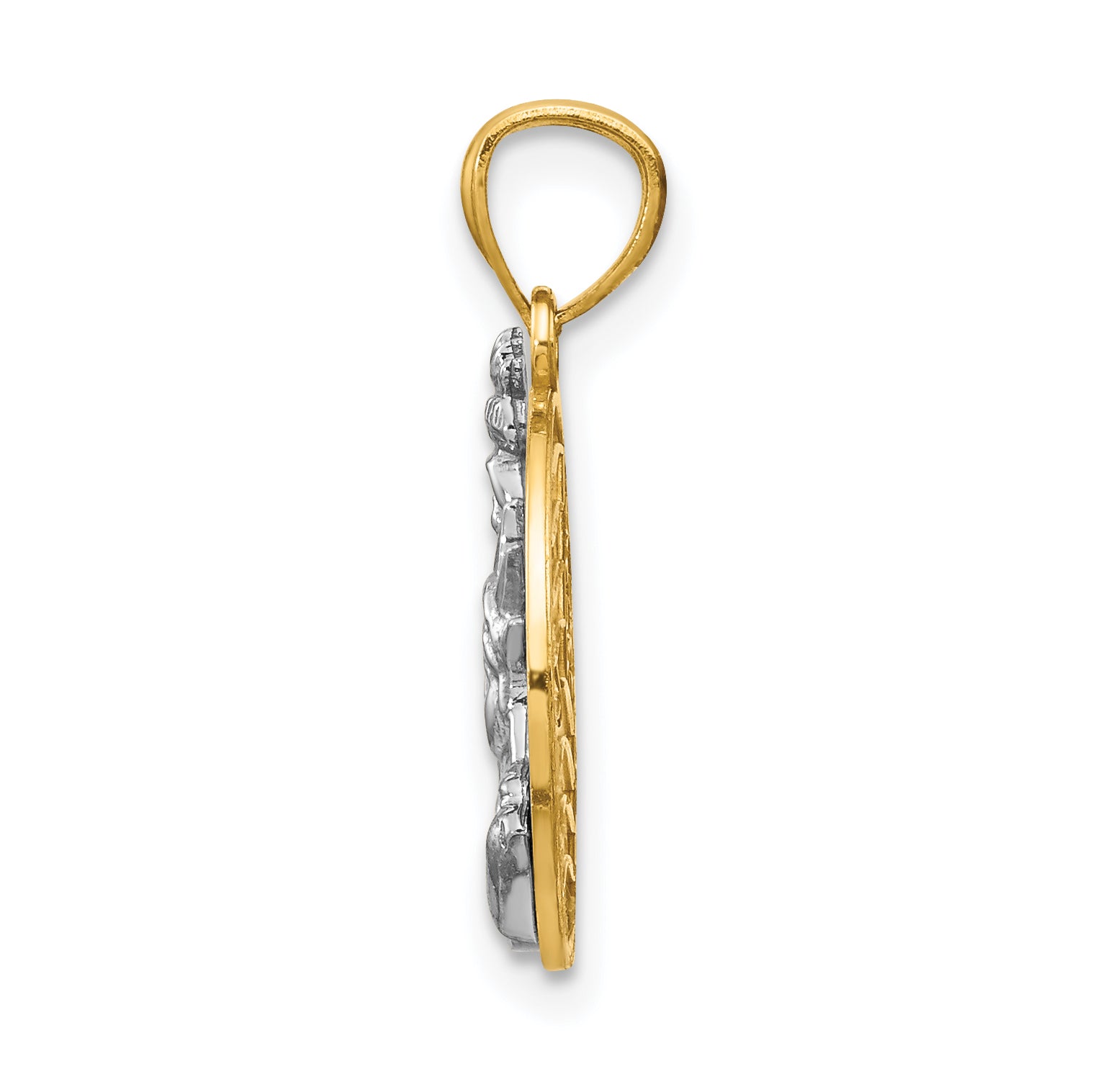 14K Two-Tone Gold Lady Liberty Pendant on American Flag with Polished Finish Secondary image