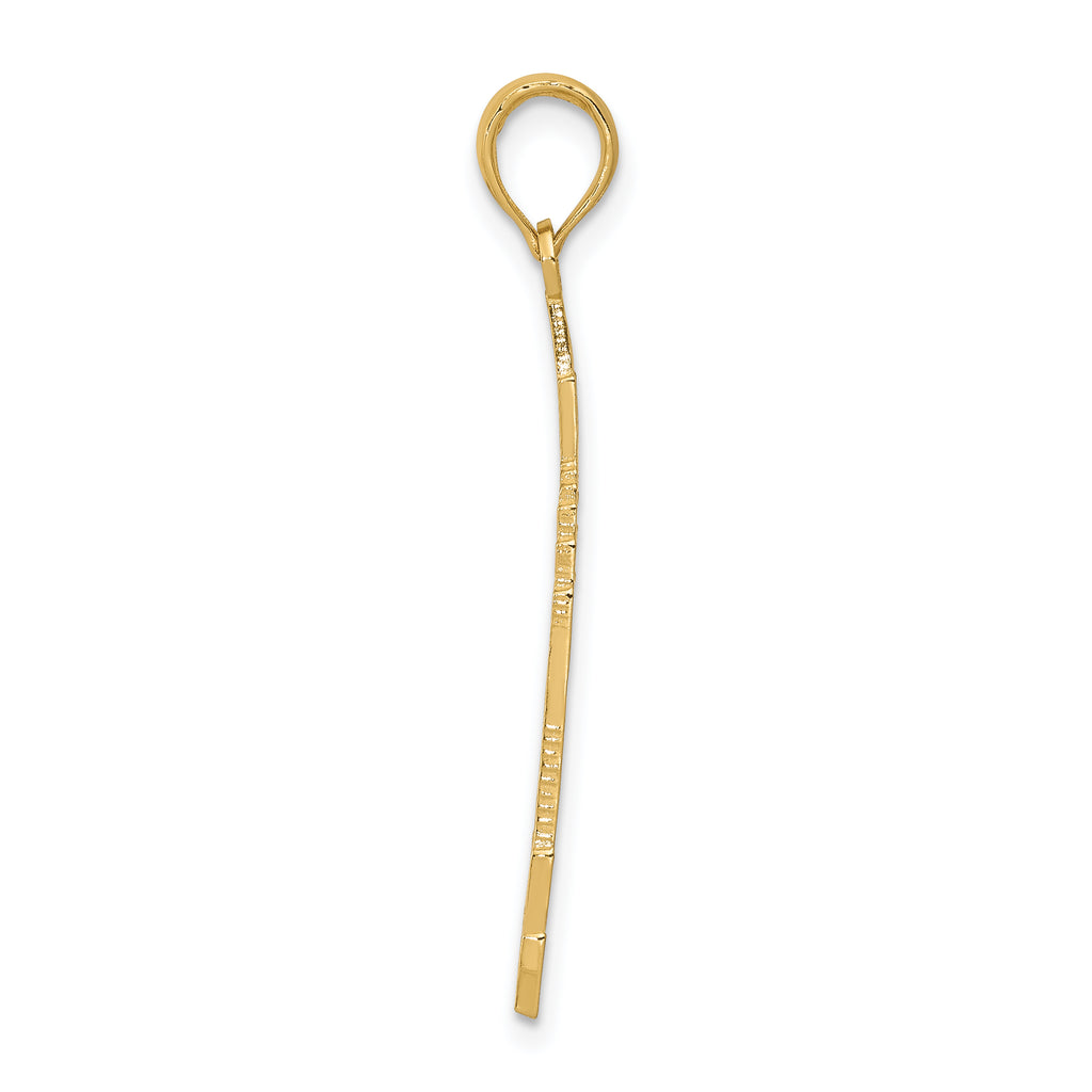 14K Gold Empire State Building Pendant with Polished Textured Finish