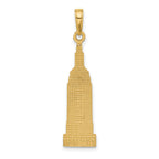 14K Gold Empire State Building Pendant with Polished Textured Finish