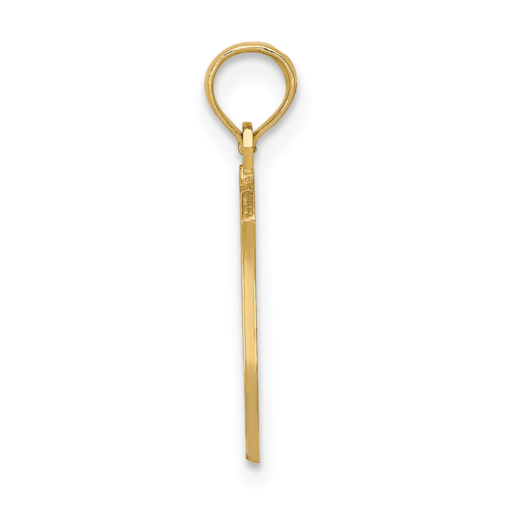 14K Gold Police Badge Pendant with Polished Finish, Engravable