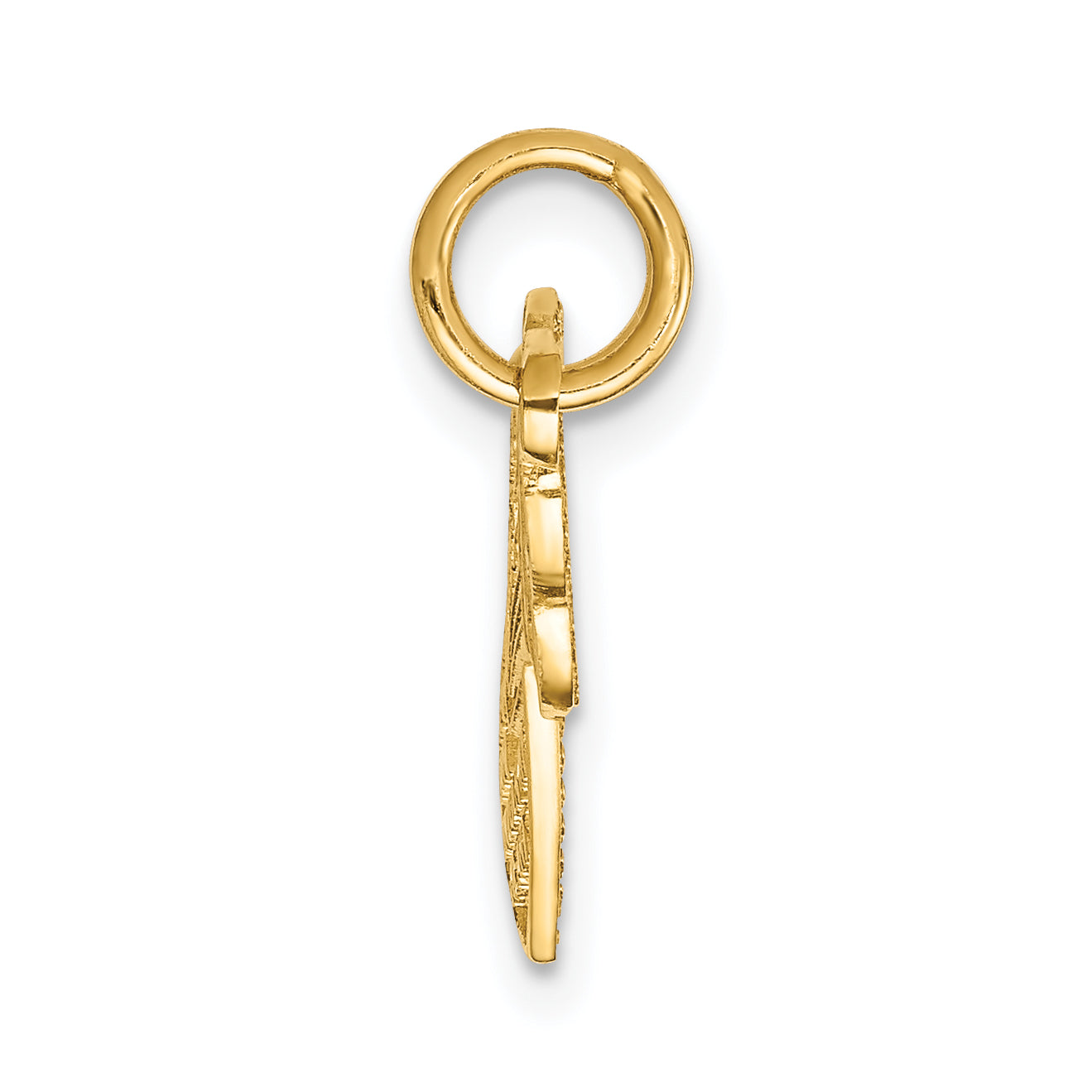 14K Gold Heart and Key Break Apart Charm with Polished Finish Secondary image