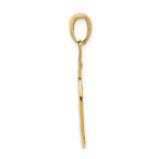 14K Gold Men's Shield Pendant with Polished Finish Solid Craft