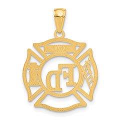 14K Gold Men's Shield Pendant with Polished Finish Solid Craft