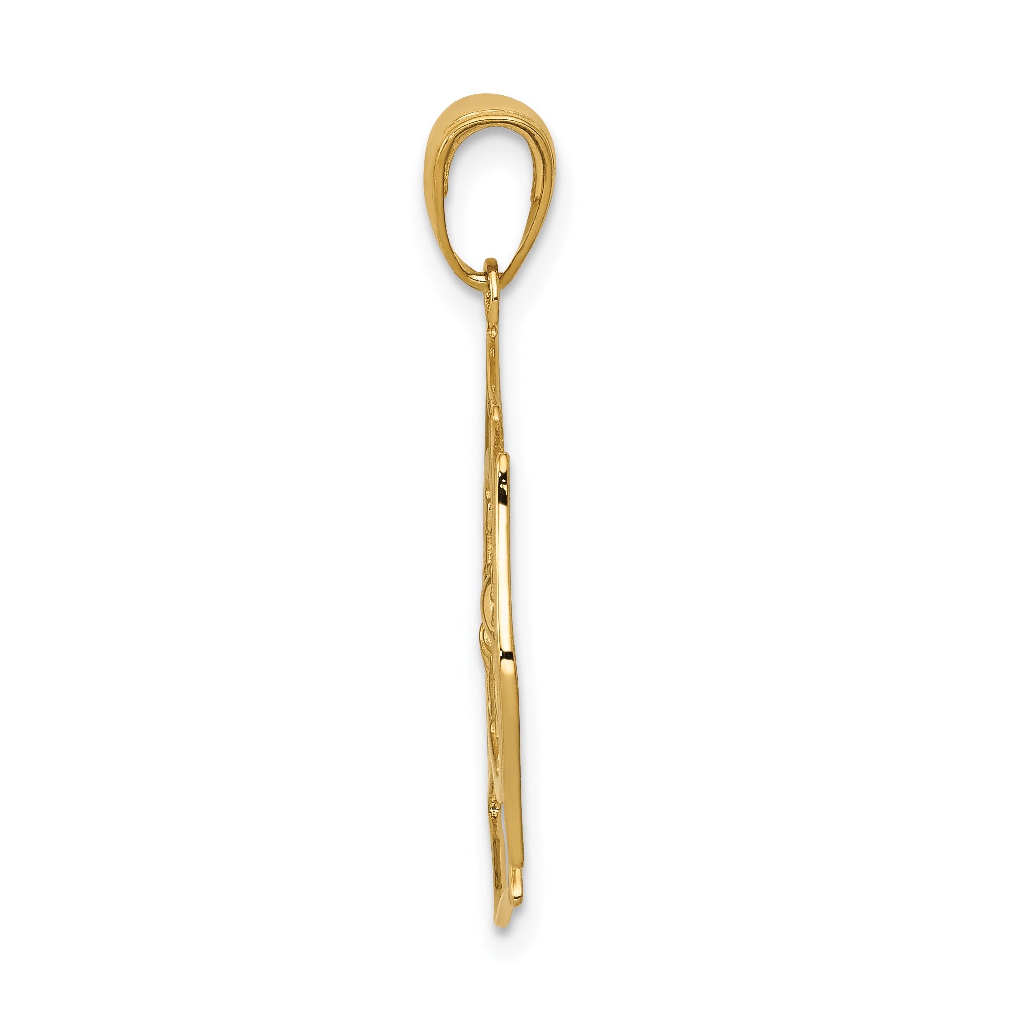 14K Gold Fireman Shield Pendant with Polished Finish for Men Secondary image