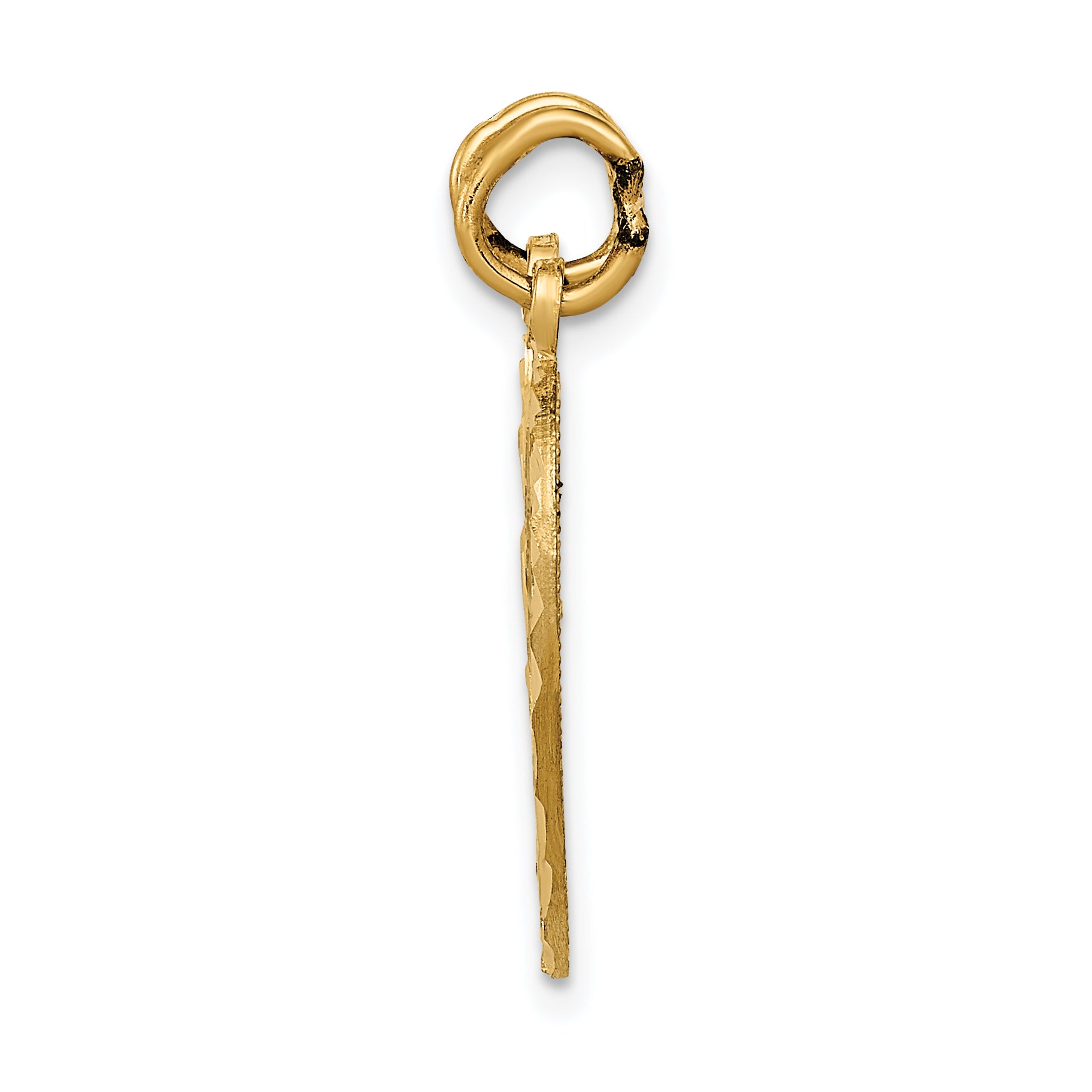 14K Gold Break-Apart Heart Charm with Diamond-Cut Finish  Polished & Brushed Secondary image