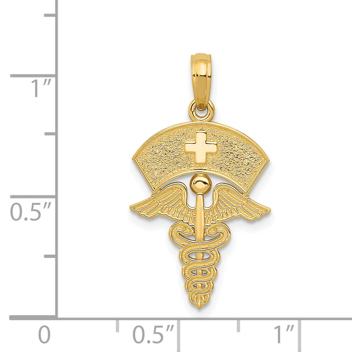 14k Caduceus w/Nurses Cap Pendant