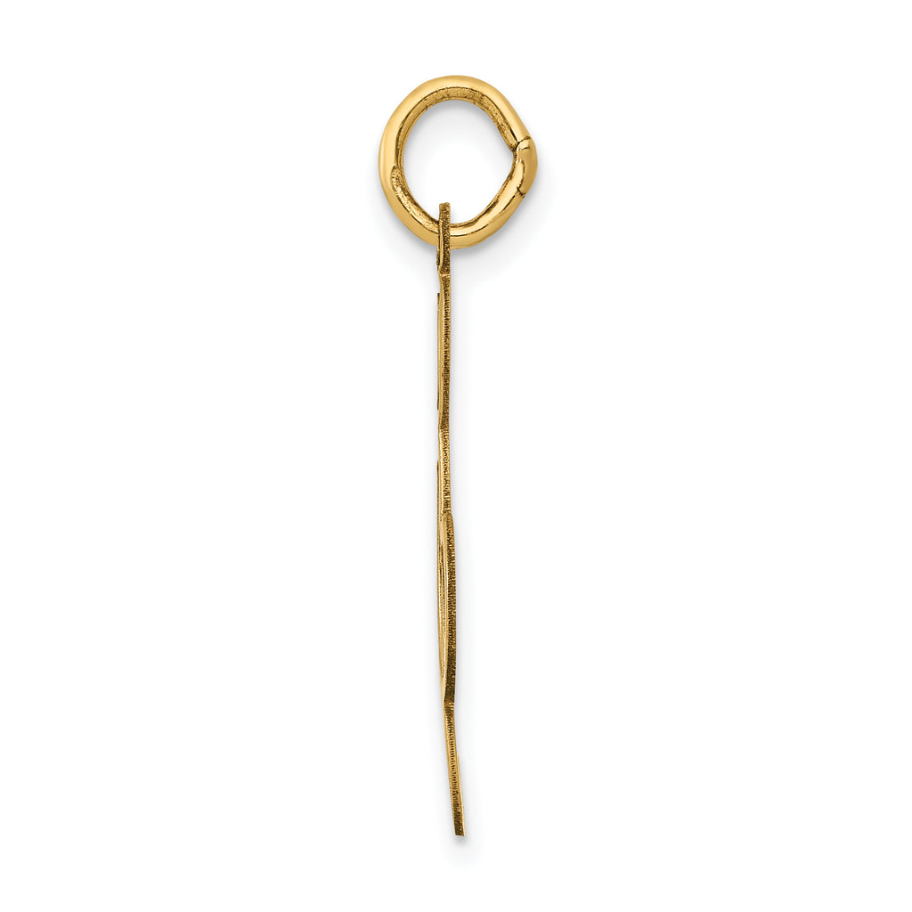 14K Gold Polished Treble Clef Charm Elegant Flat Back Design by Sophia Jewelers