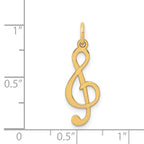 14K Gold Polished Treble Clef Charm Elegant Flat Back Design by Sophia Jewelers