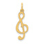14k Polished Treble Clef Charm