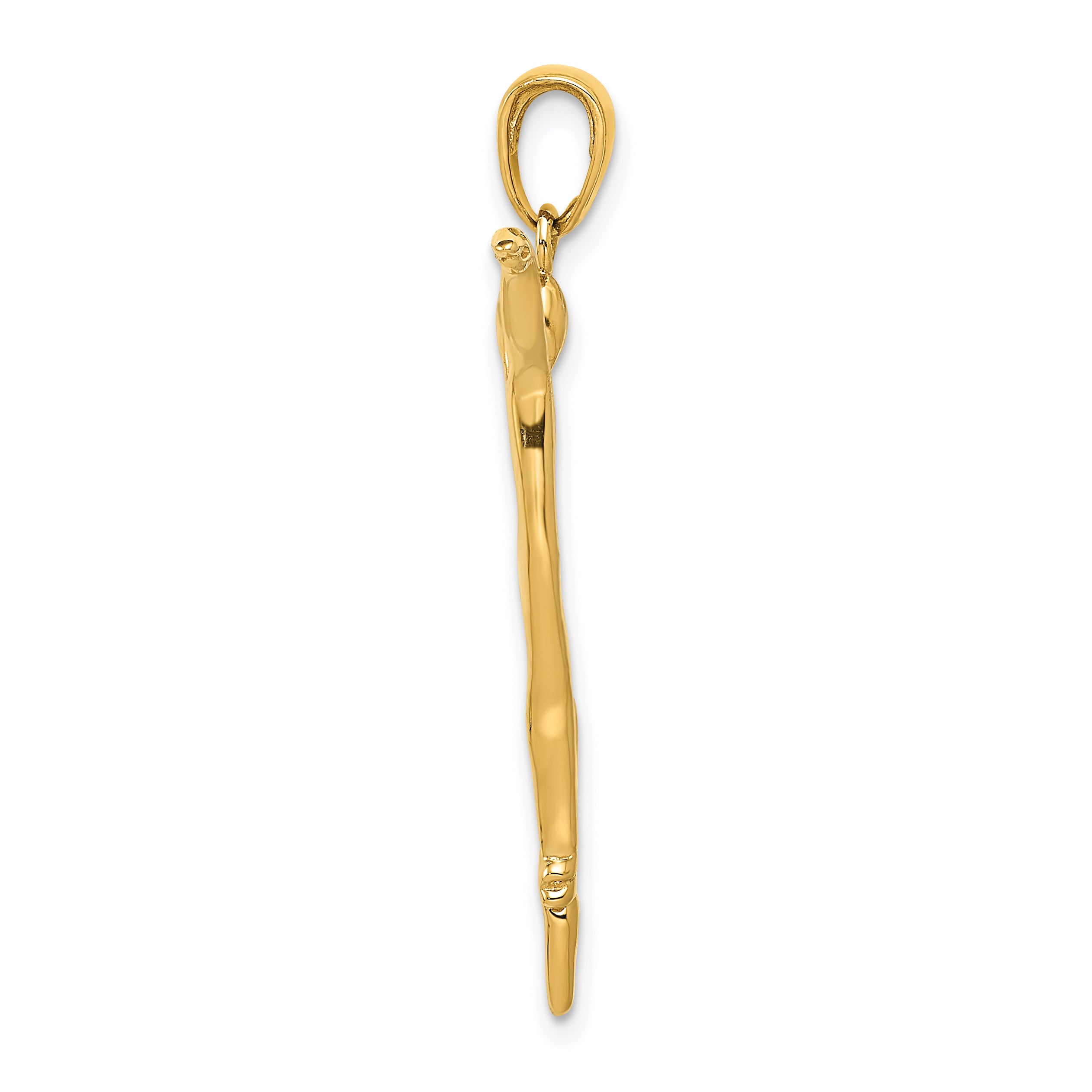 14K Gold Ballet Dancer Pendant with Polished Finish Elegant Charm Secondary image