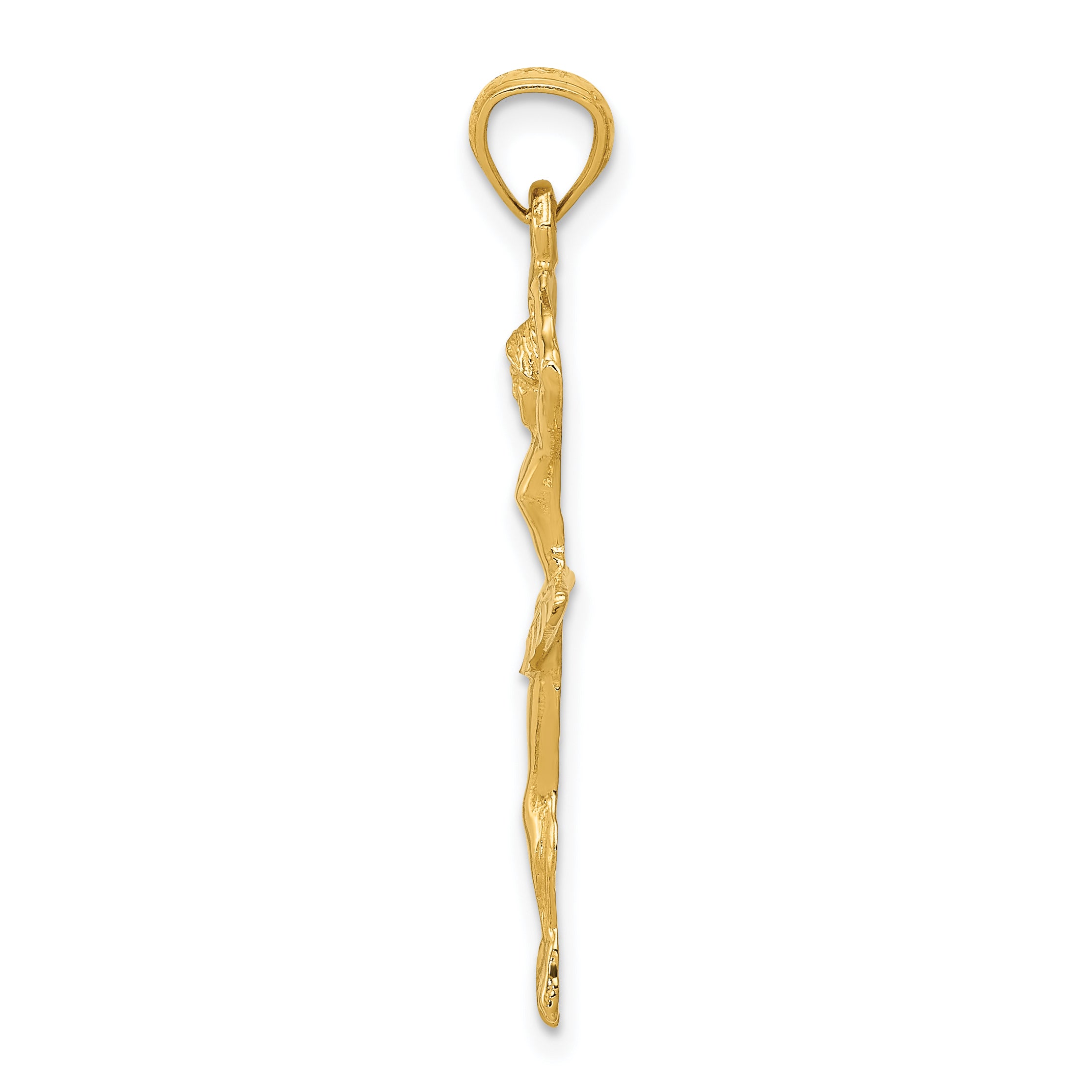 14K Gold Ballerina Pendant with Polished Diamond-Cut Detailing Secondary image