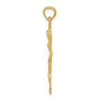 14K Gold Ballerina Pendant with Polished Diamond-Cut Detailing