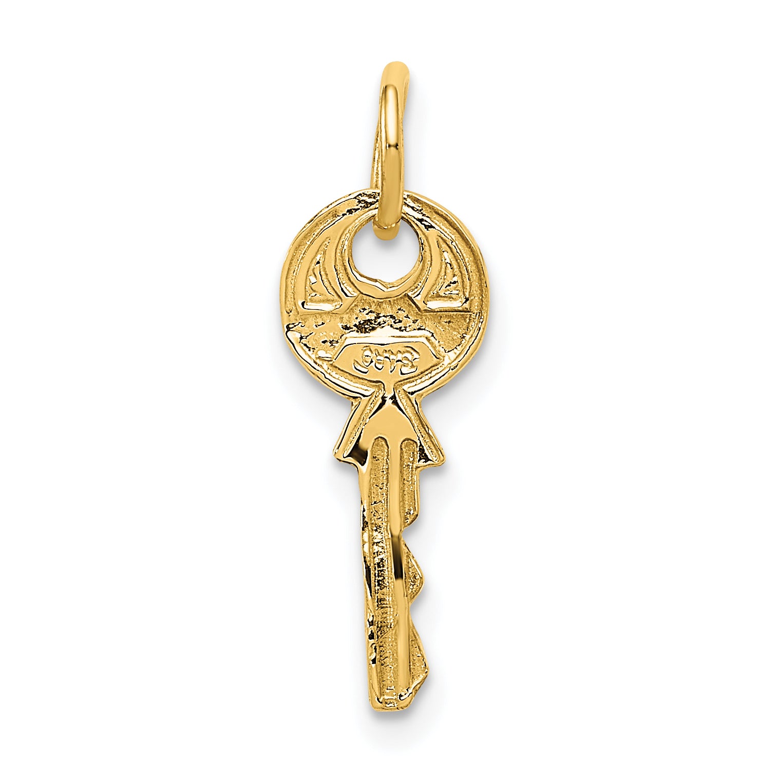 14K Polished 3D Rounded Top Key Charm Main image