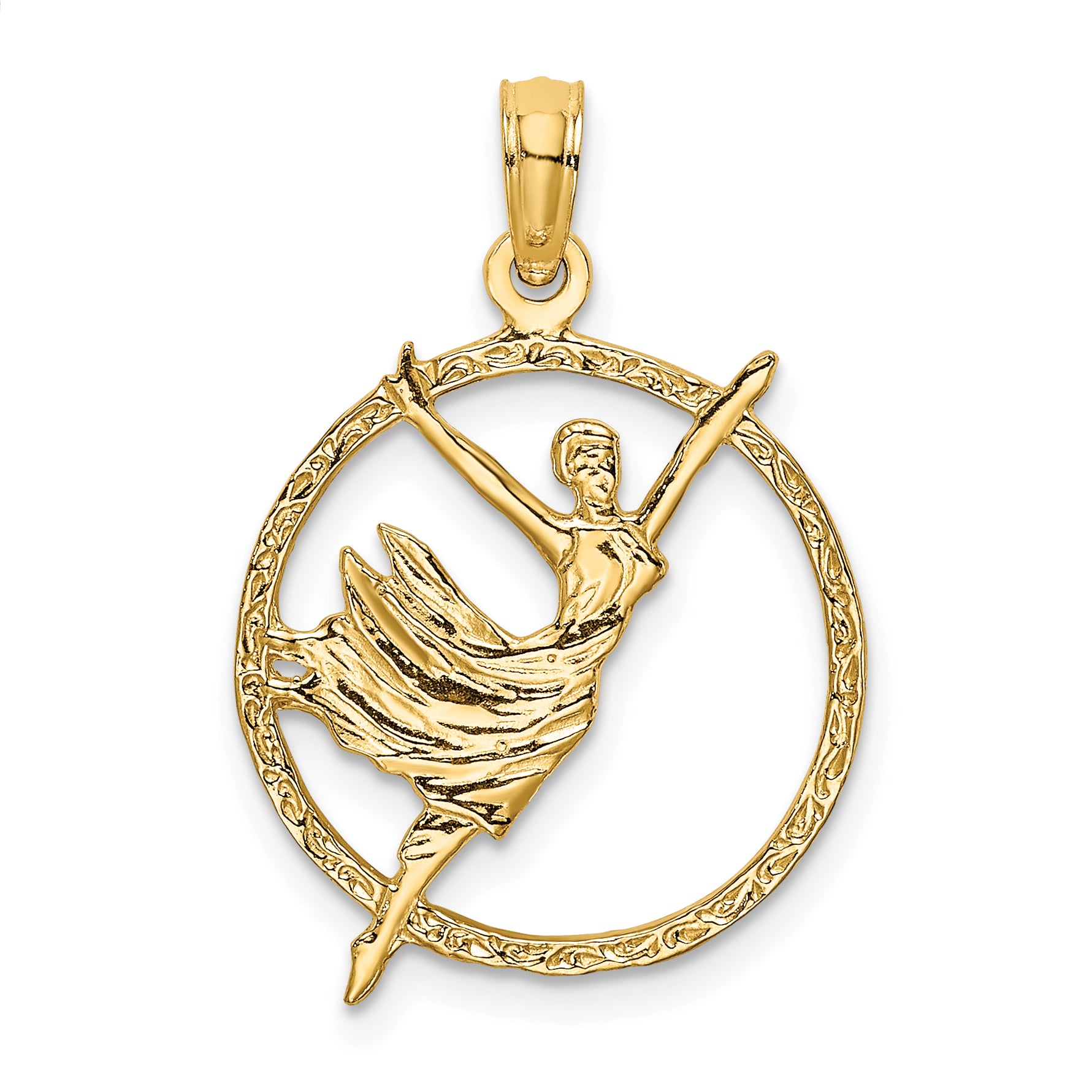 14k Dancer in Circle Frame Charm Main image