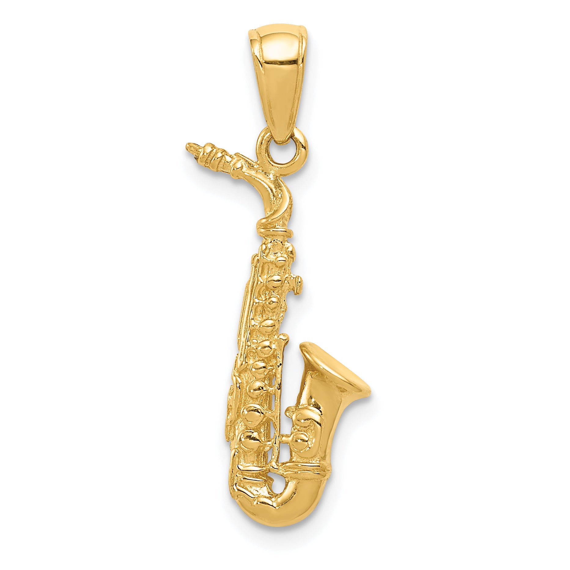 14k 3-D Saxophone Pendant Main image