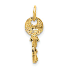 14K Polished 3D Rounded Top Key Charm