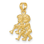 14k 3-D Gemini Zodiac Charm