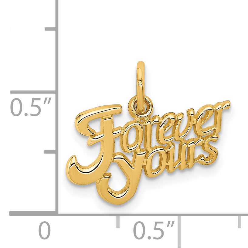 14K Gold Forever Yours Charm with Polished Finish Elegant and Timeless