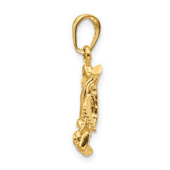 14K Rose Gold Pendant with Polished Finish and Textured Design