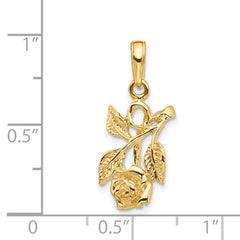 14K Rose Gold Pendant with Polished Finish and Textured Design