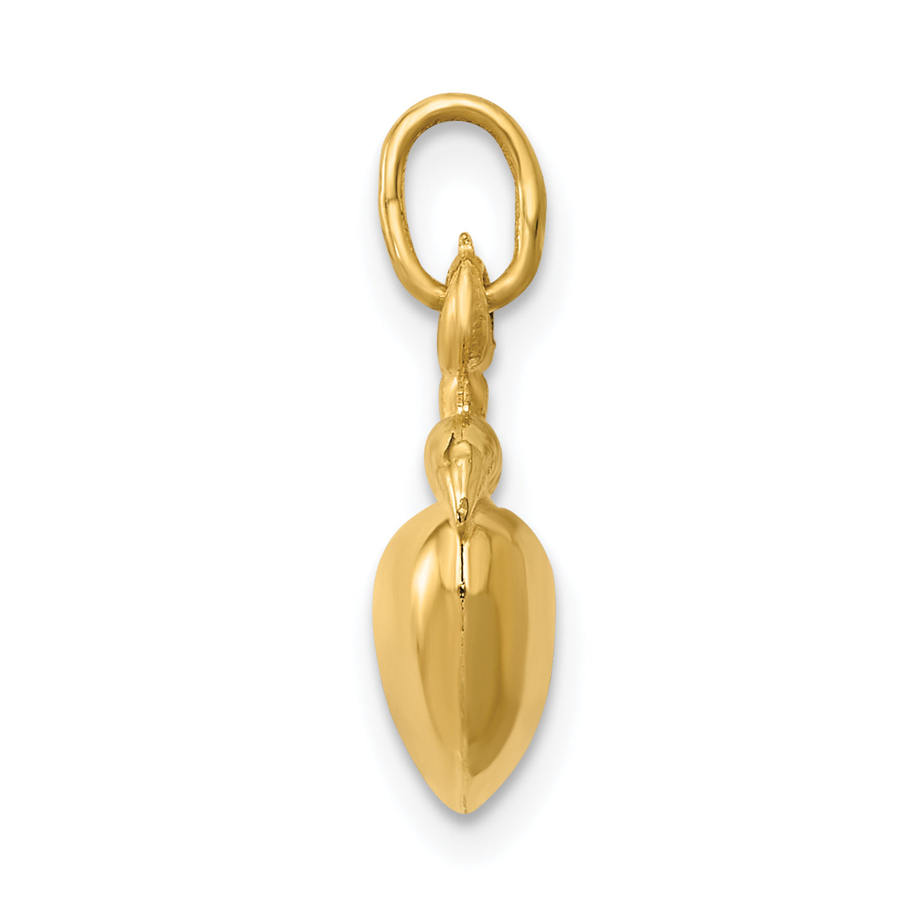 14K Gold 3D Apple Charm with Polished Finish Elegant Themed Design
