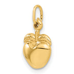 14K Gold 3D Apple Charm with Polished Finish Elegant Themed Design