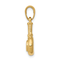 14K Gold 3D Blow Dryer Pendant with Polished Finish for Stylish Charm