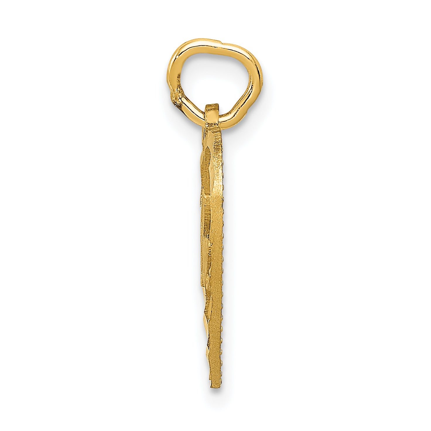 14K Gold P.S. I Love You Charm, Polished, Solid, Themed Design Secondary image