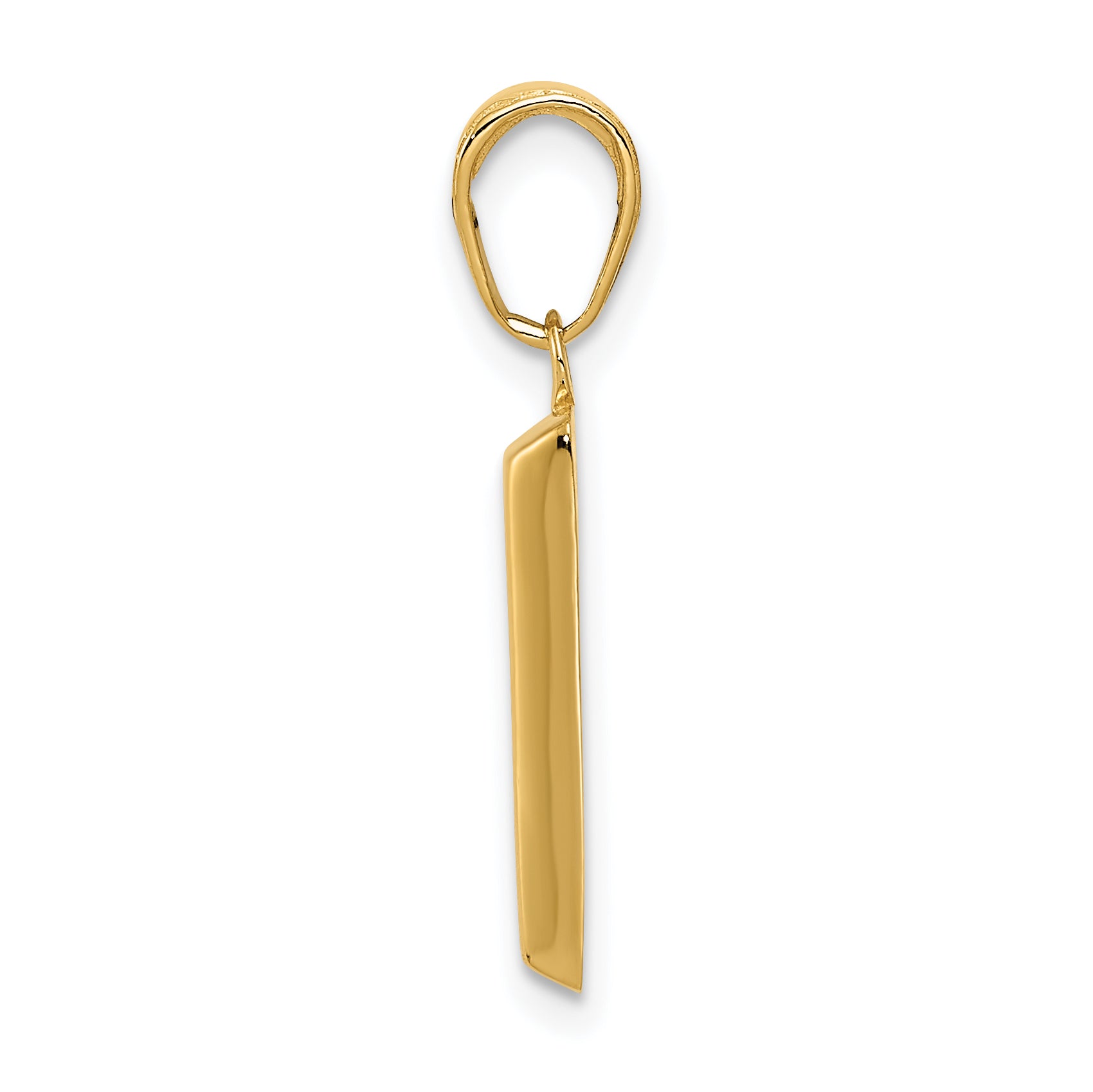 14K Gold 3D Bar Pendant for Men with Polished Finish Secondary image