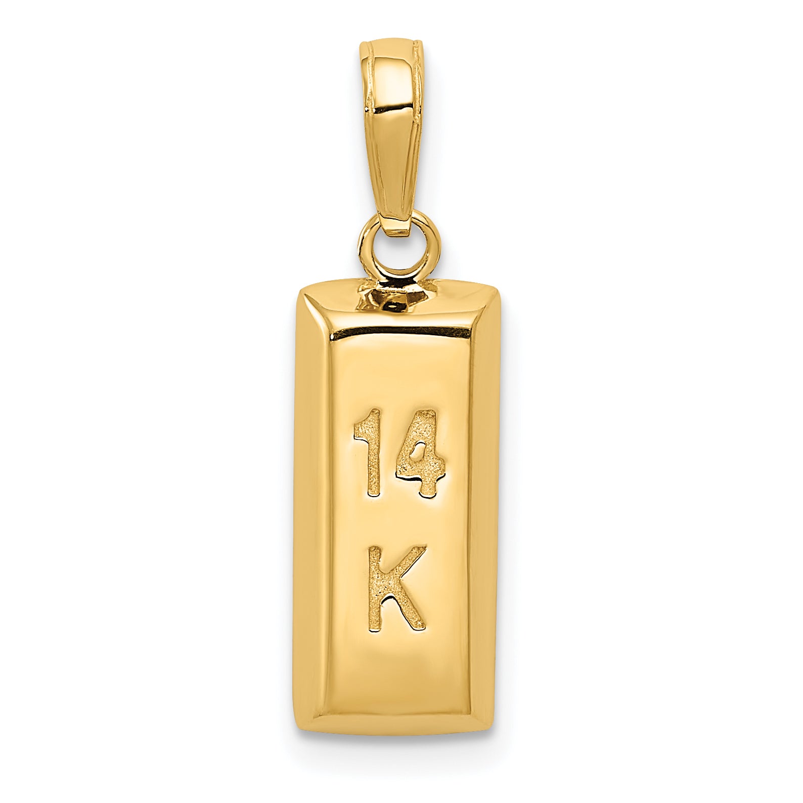 14k 3D Gold Bar Pendant