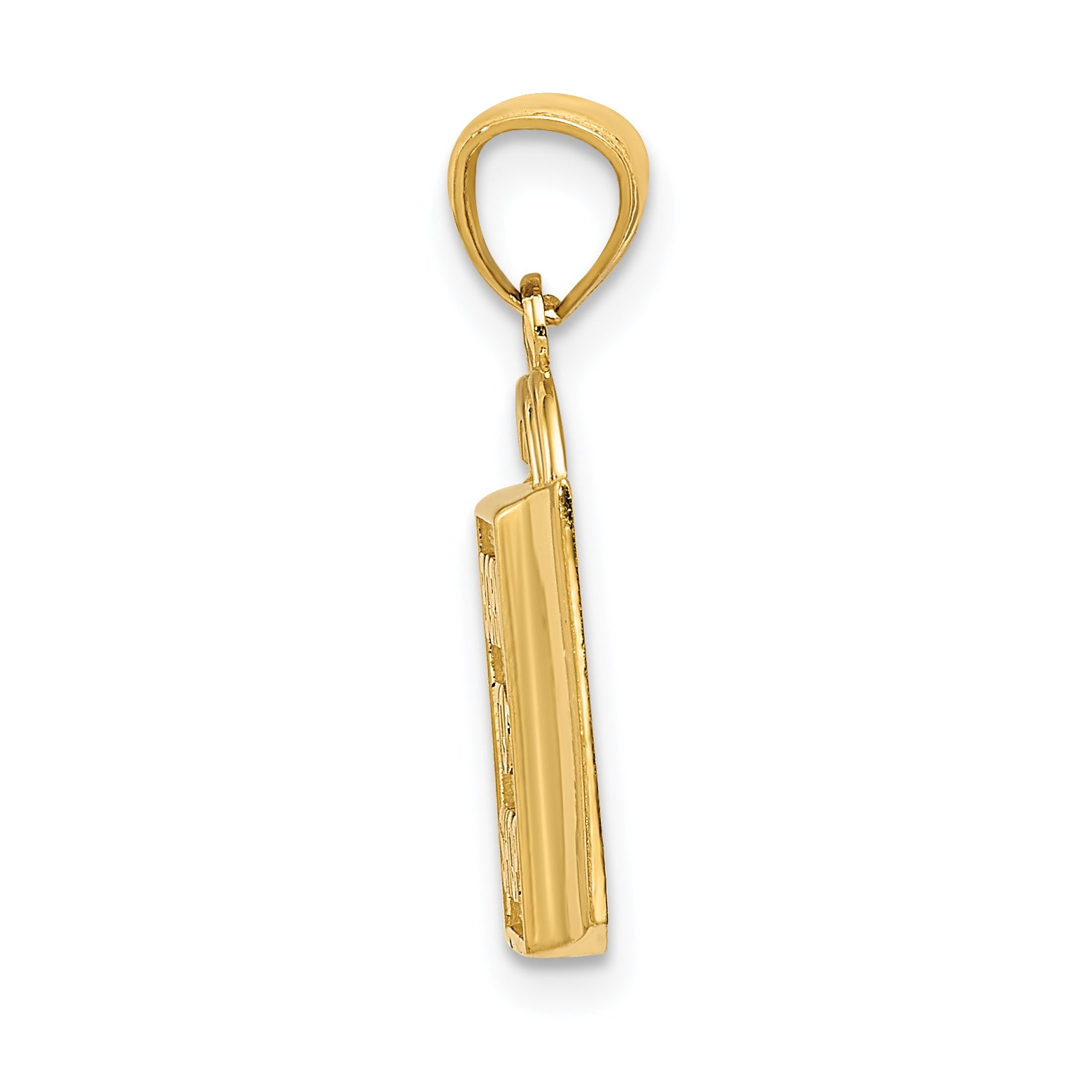 14K Gold Shopping Bag Pendant with Born to Shop Polished Finish Secondary image