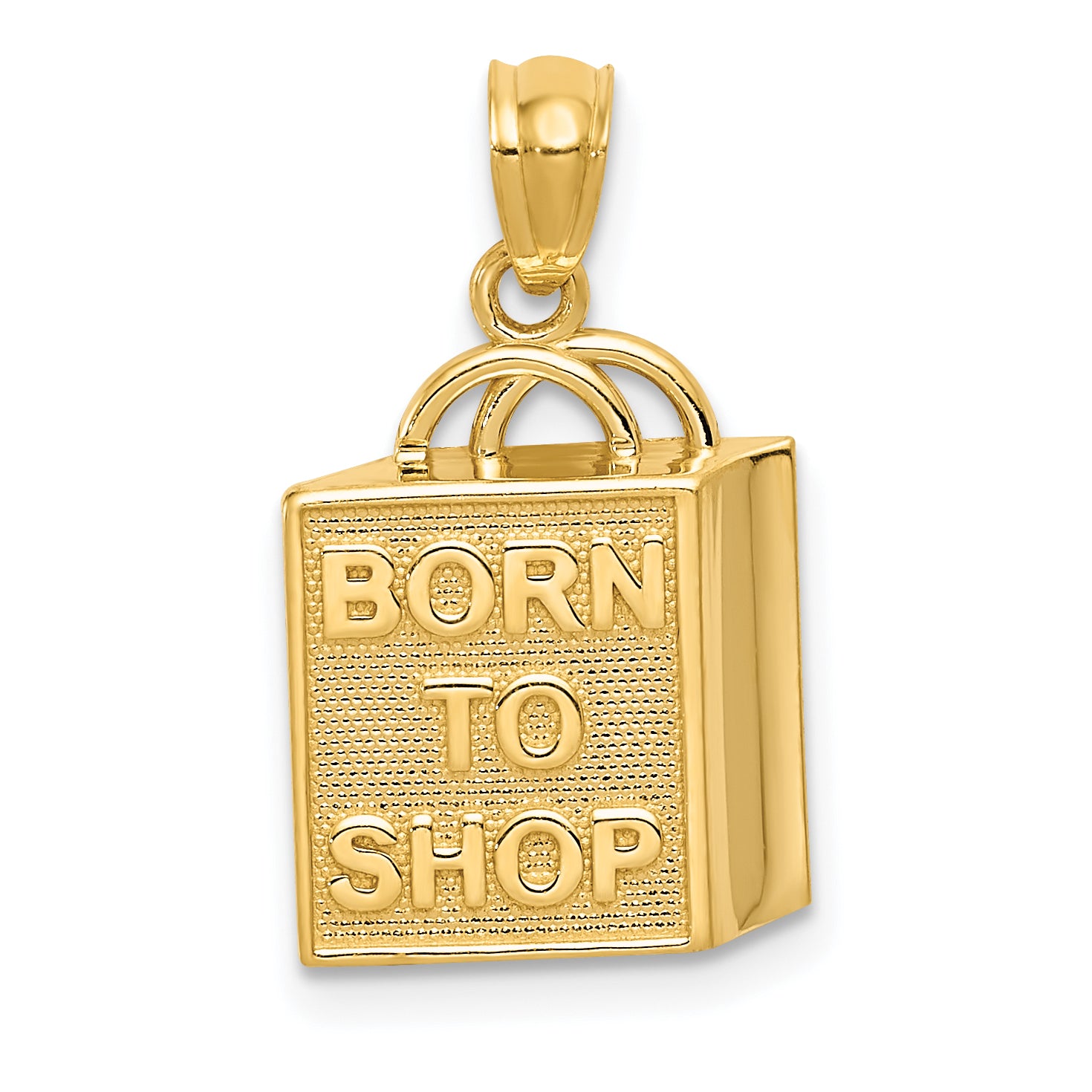 14K Shopping Bag w/BORN TO SHOP Pendant Main image