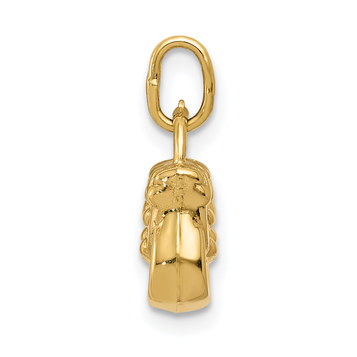 14K Gold 3D Purse Charm with Polished Textured Finish Secondary image