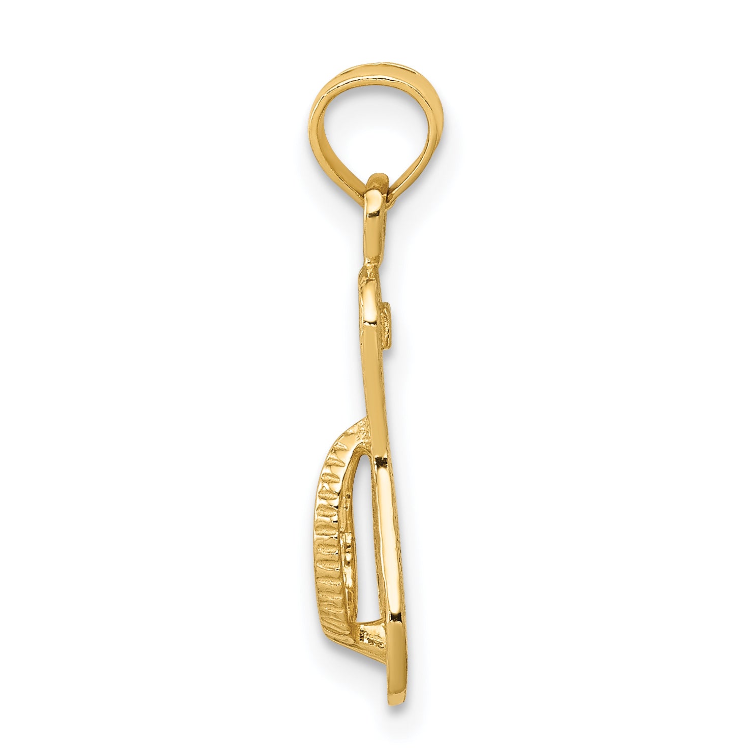 14K Gold 3D Flip-Flop Pendant with Solid Casted Design 22mm Secondary image