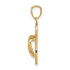 14K Gold 3D Flip Flop Pendant with Solid Cast Design