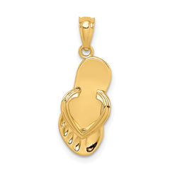 14k  3D Flip Flop Pendant