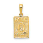 14k Mile 0 KEY WEST Mile Marker Pendant