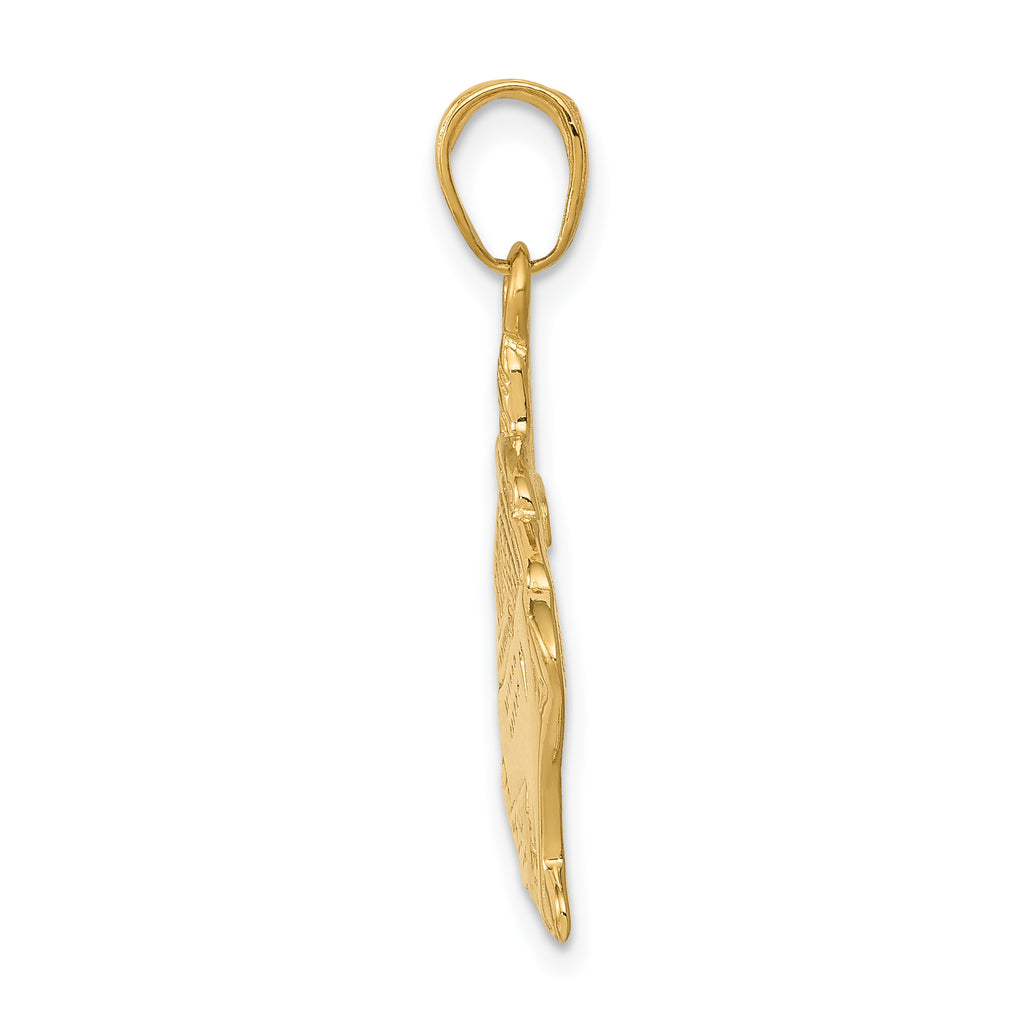 14K Gold Cruise Ship Pendant, Solid Casted Design for Men