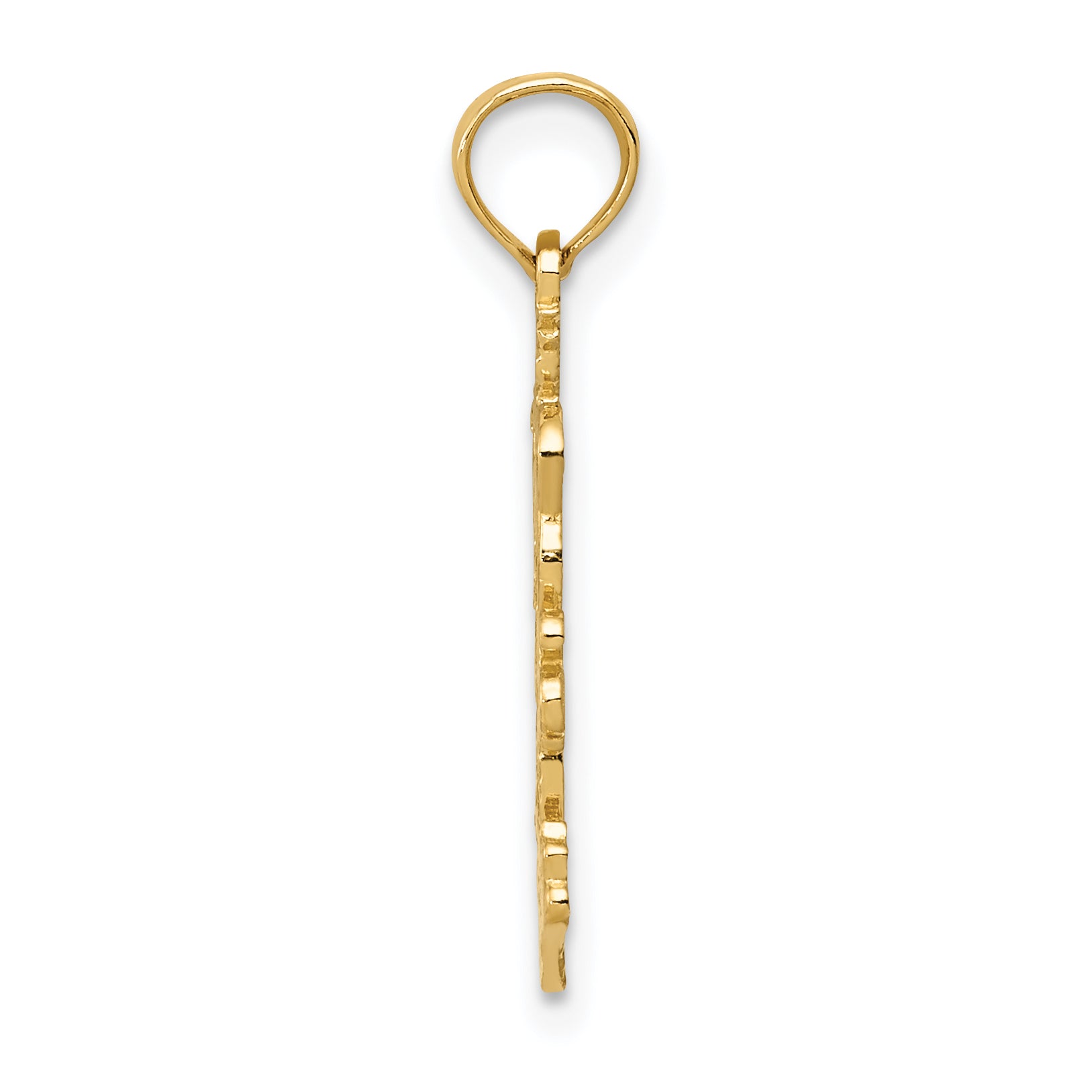 14K Gold Double Palm Trees Pendant with Solid Cast Design