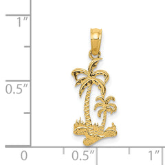 14k Double Palm Trees Pendant