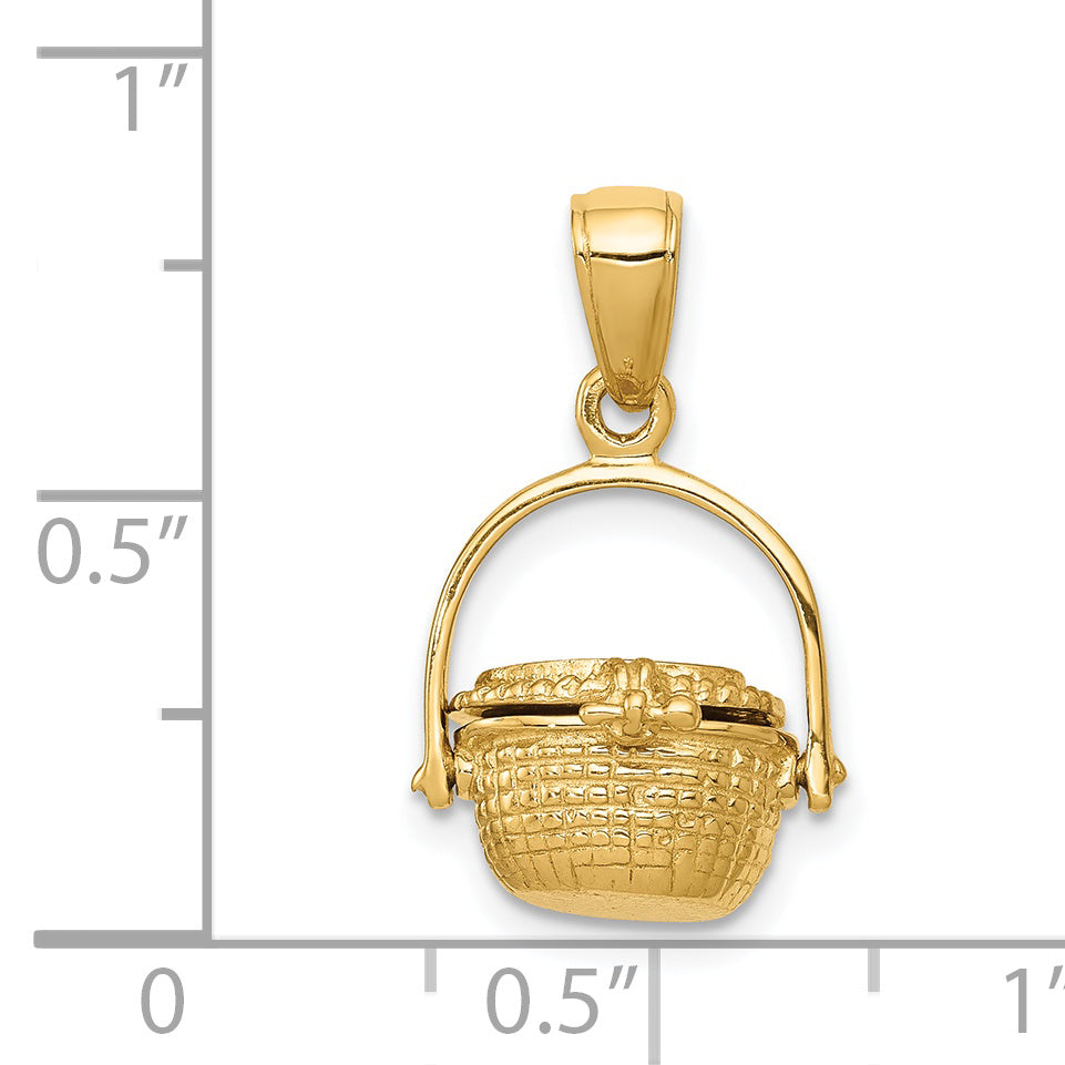 14k 3-D Nantucket Basket Pendant