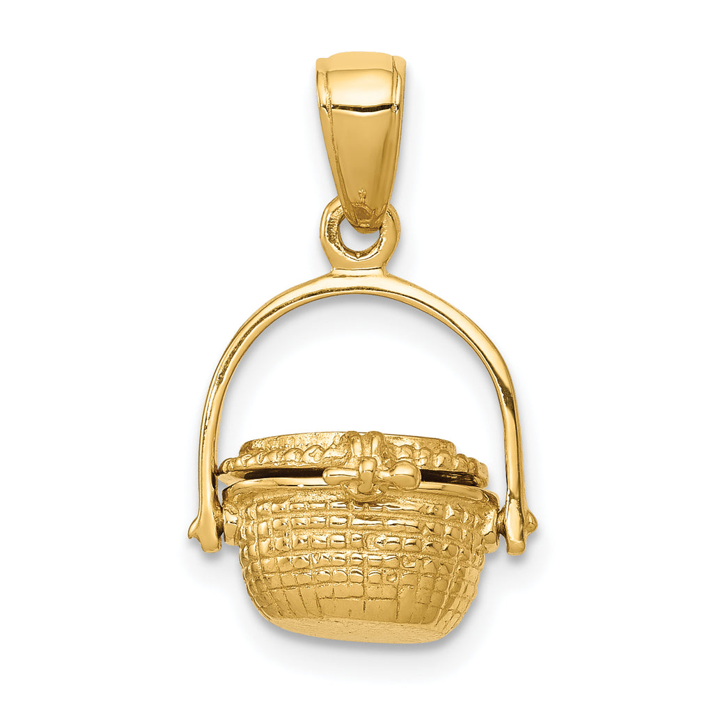 14k 3-D Nantucket Basket Pendant