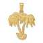 14k Double Palm Trees Pendant