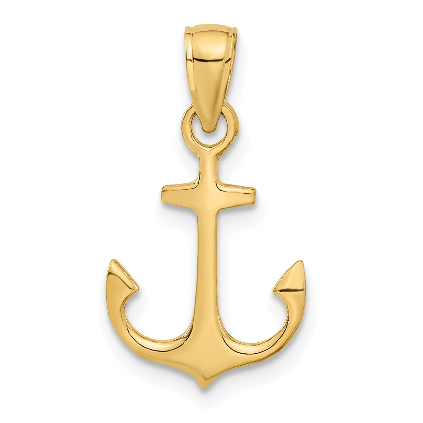 14K Gold Men's Anchor Pendant in Solid Casted Design Elegant & Timeless