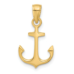 14K Gold Men's Anchor Pendant in Solid Casted Design Elegant & Timeless